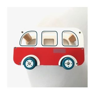 •Moulin Roty wooden toy bus•